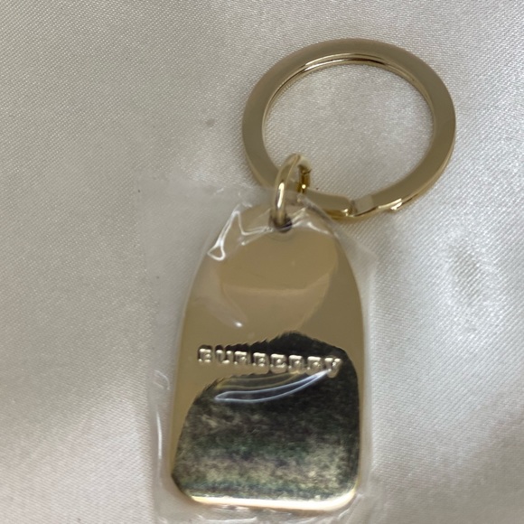 NEW BURBERRY Gold/Blue Enamel Check Key FOB/Key Chain🔥Textured🔥sealed🔥Great🎁 - Picture 11 of 13